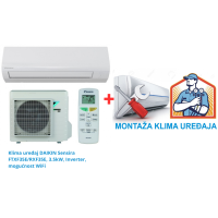 Klima uređaj DAIKIN Sensira FTXF35E/RXF35E, 3.5kW, Inverter, mogućnost WiFi SA MONTAŽOM